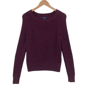 American Eagle Outfitters Sweater Womens Medium Plum Long Sleeve Round Neck